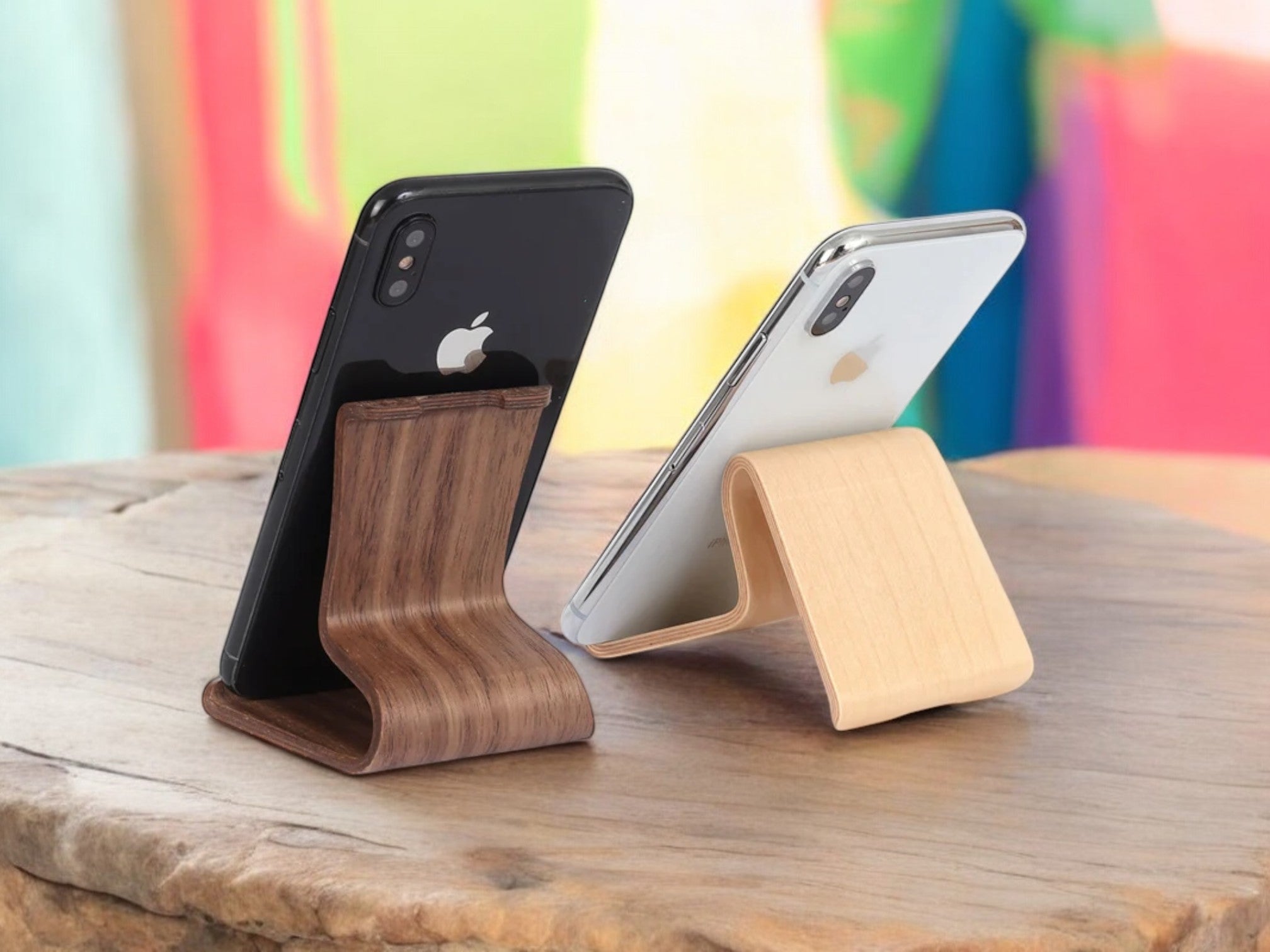 Wooden Tablet & Phone Stand - Universal Desk Holder