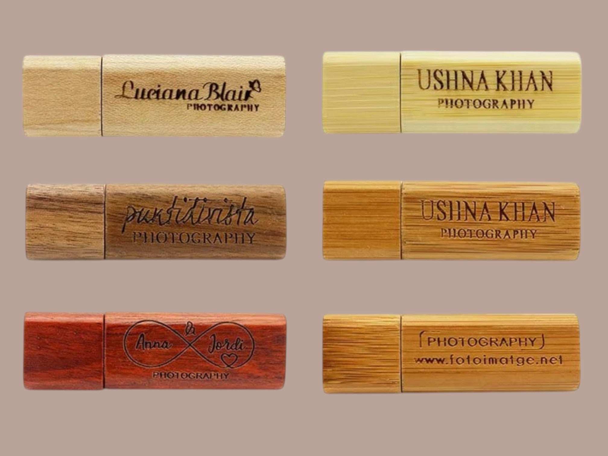 MOKU Bamboo USB Drive (16GB to 64GB)  [Custom Engraving Included]