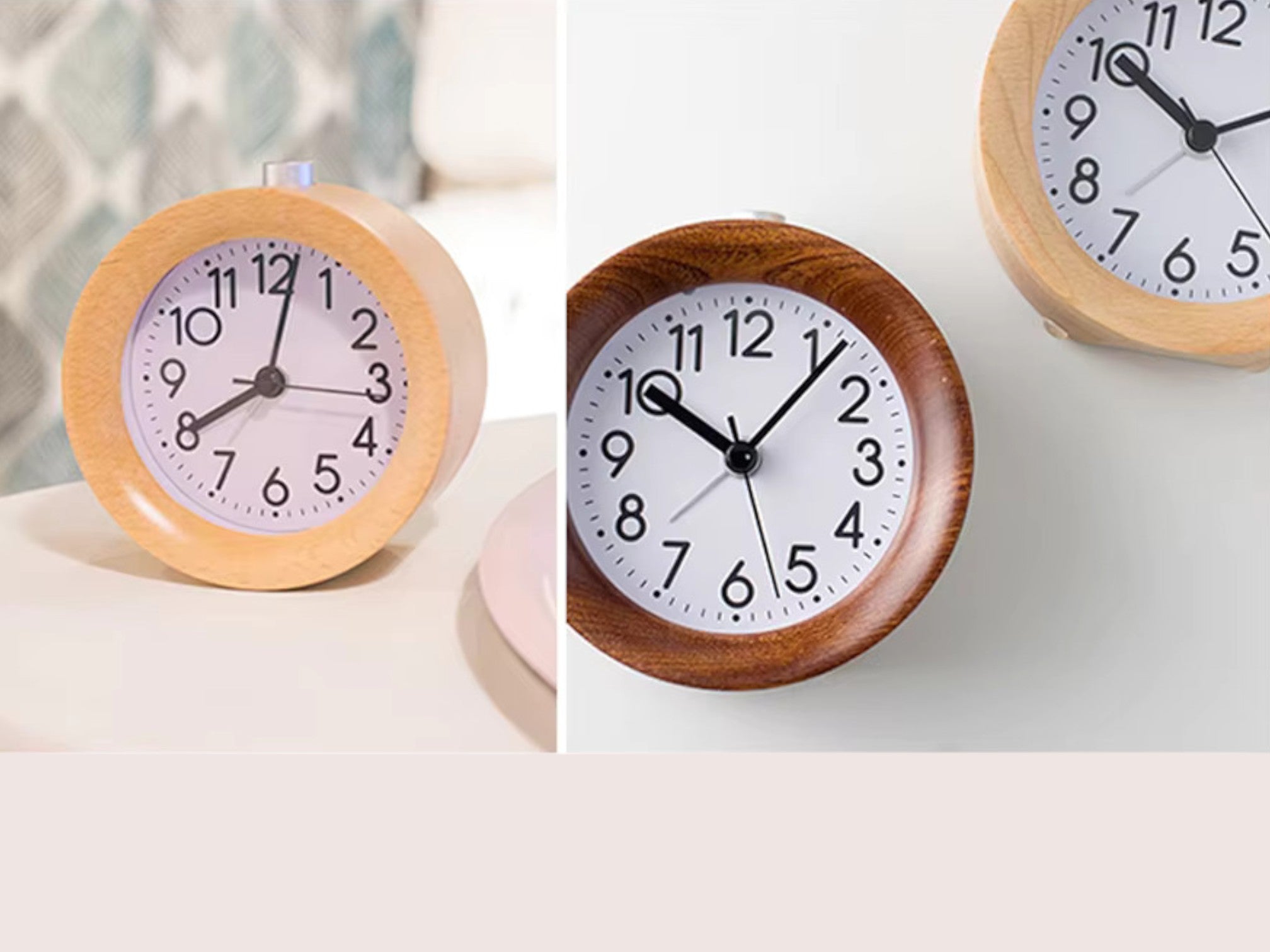 Silent Wooden Bedside Alarm Clock