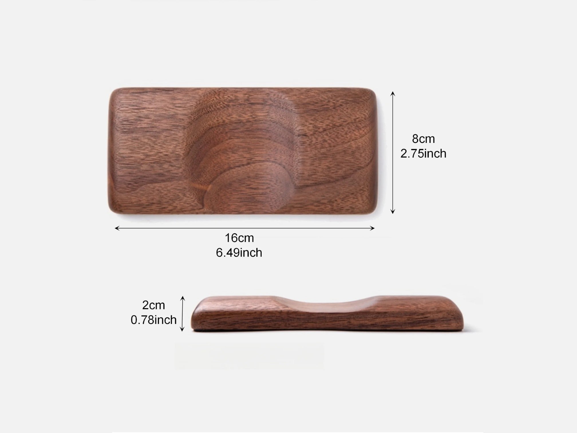 Wooden Mouse Wrist Rest - Black Walnut & Beech