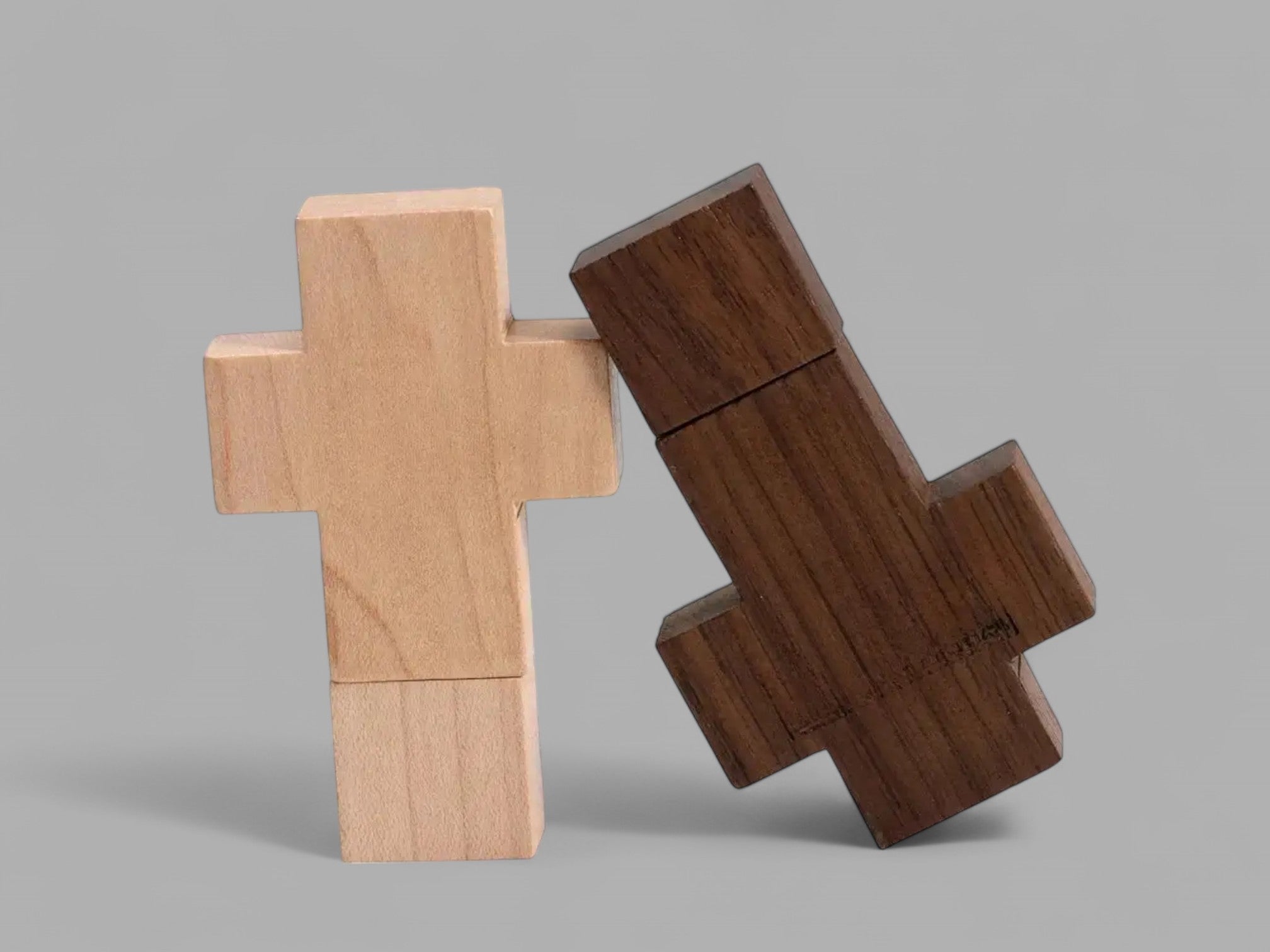 Wooden Cross USB – Walnut / Maple Memory Stick (64GB, 128GB) with Gift Box