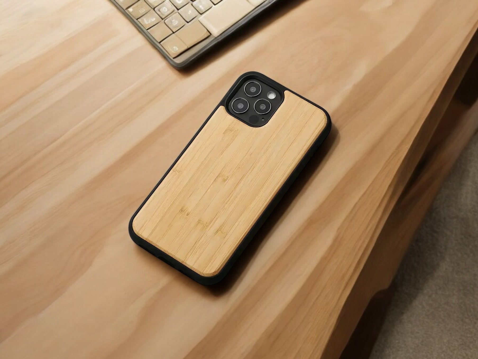 MOKU Personalized Solid Wood Case for iPhone  11 12 13 14 15 16 Pro Max 14 15  [Custom Engraving Included]