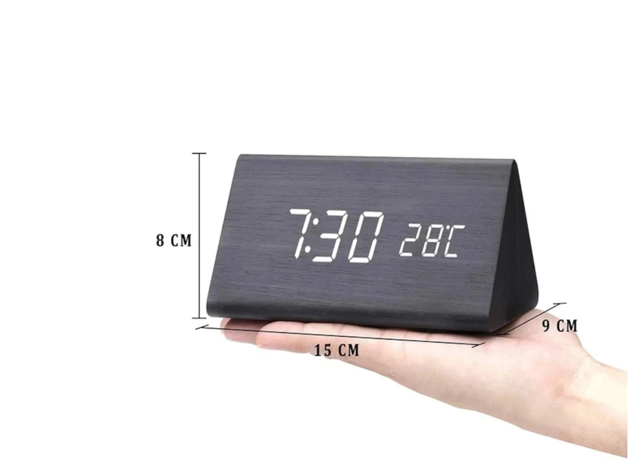 Wooden LED Sound Control Alarm Clock