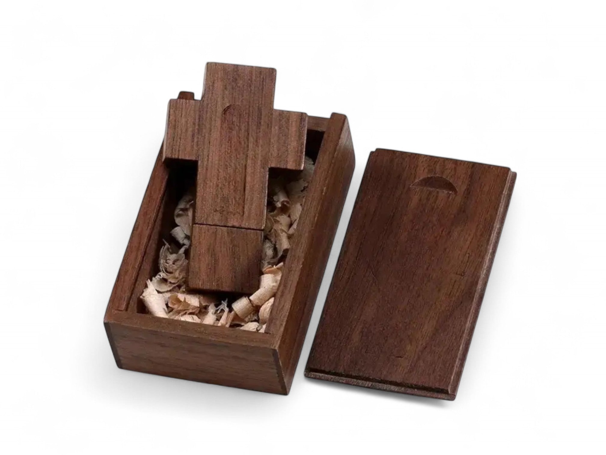 Wooden Cross USB – Walnut / Maple Memory Stick (64GB, 128GB) with Gift Box