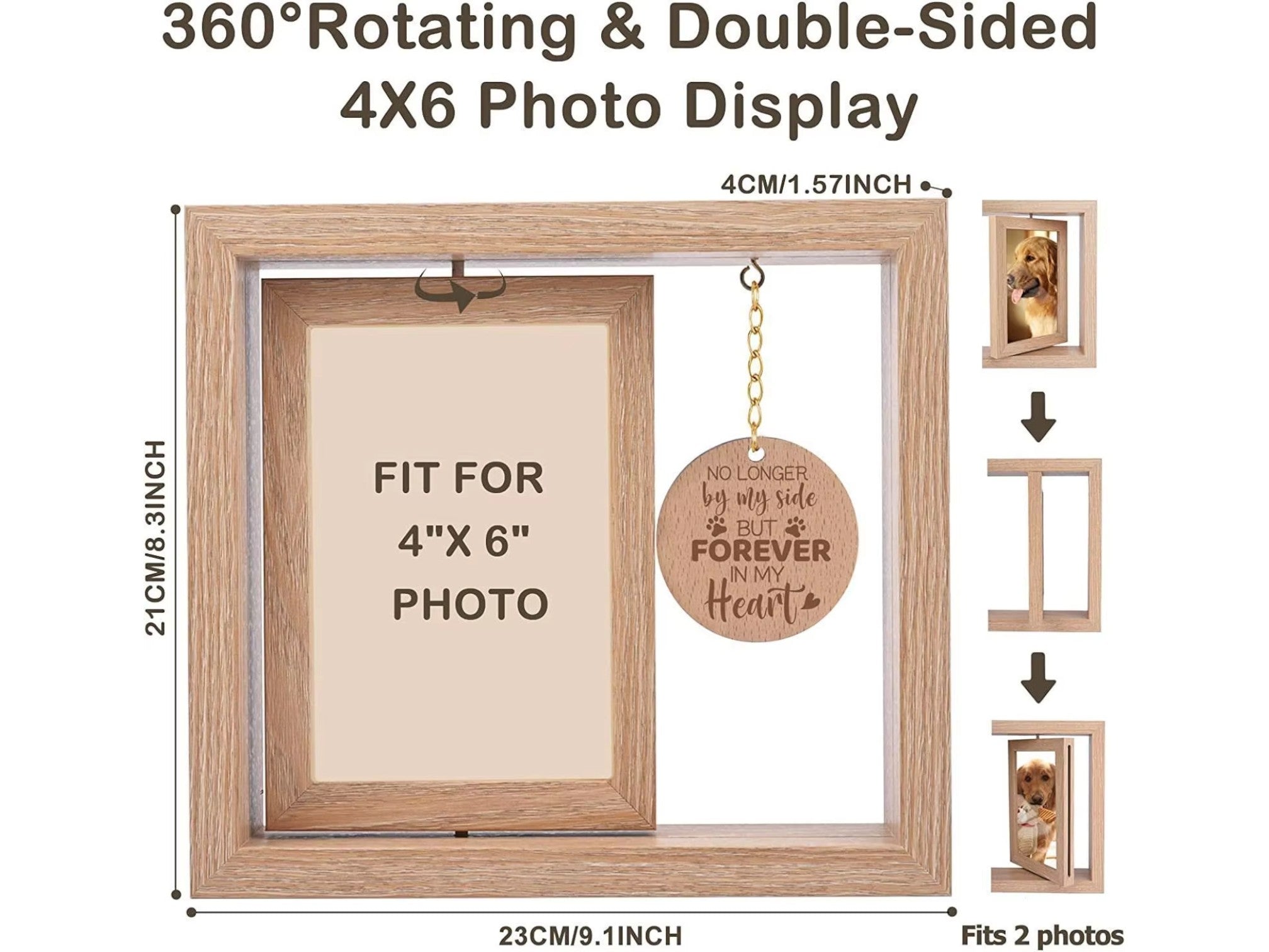 Rotatable Solid Wood Photo Frame