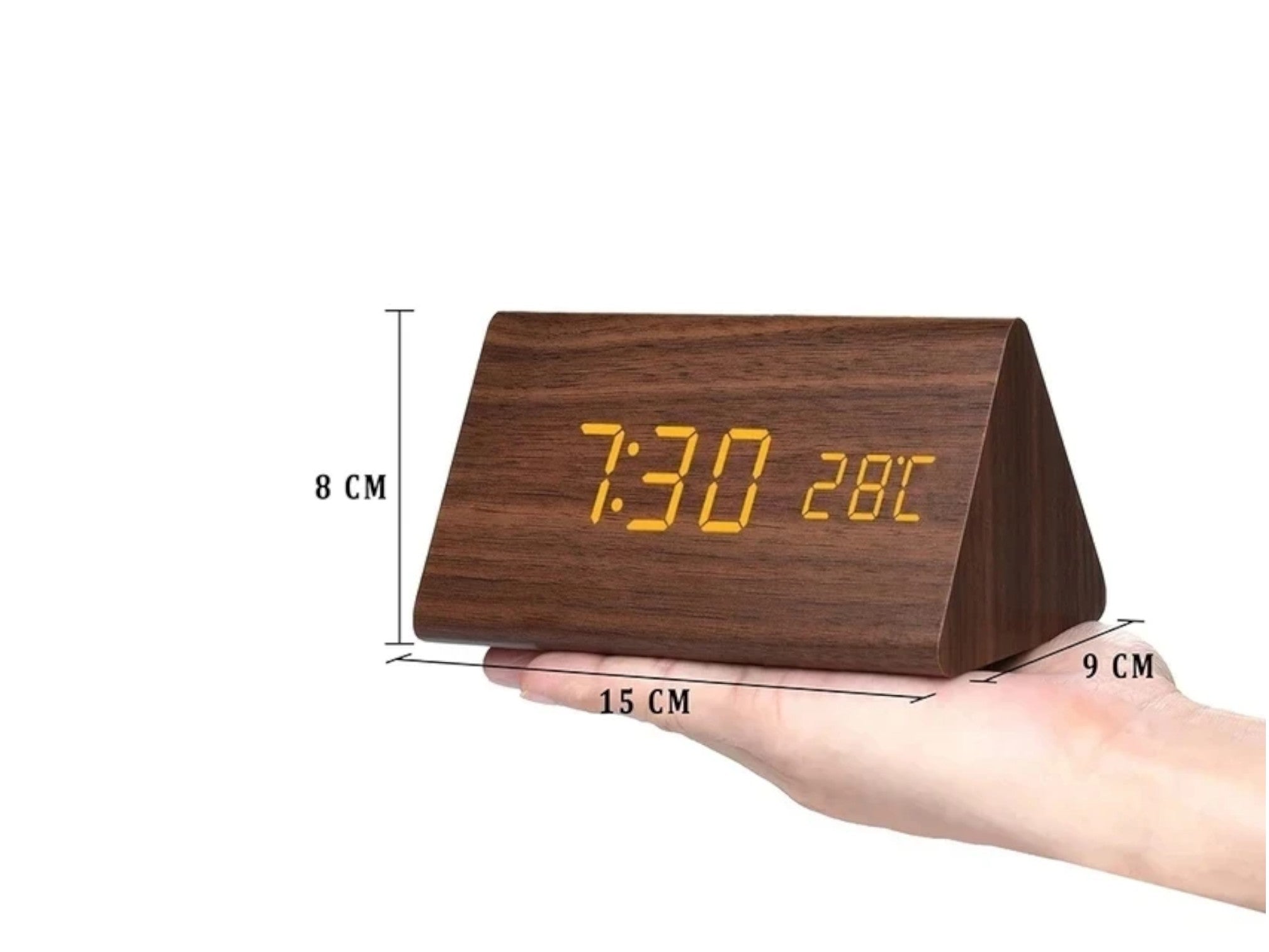 Wooden LED Sound Control Alarm Clock