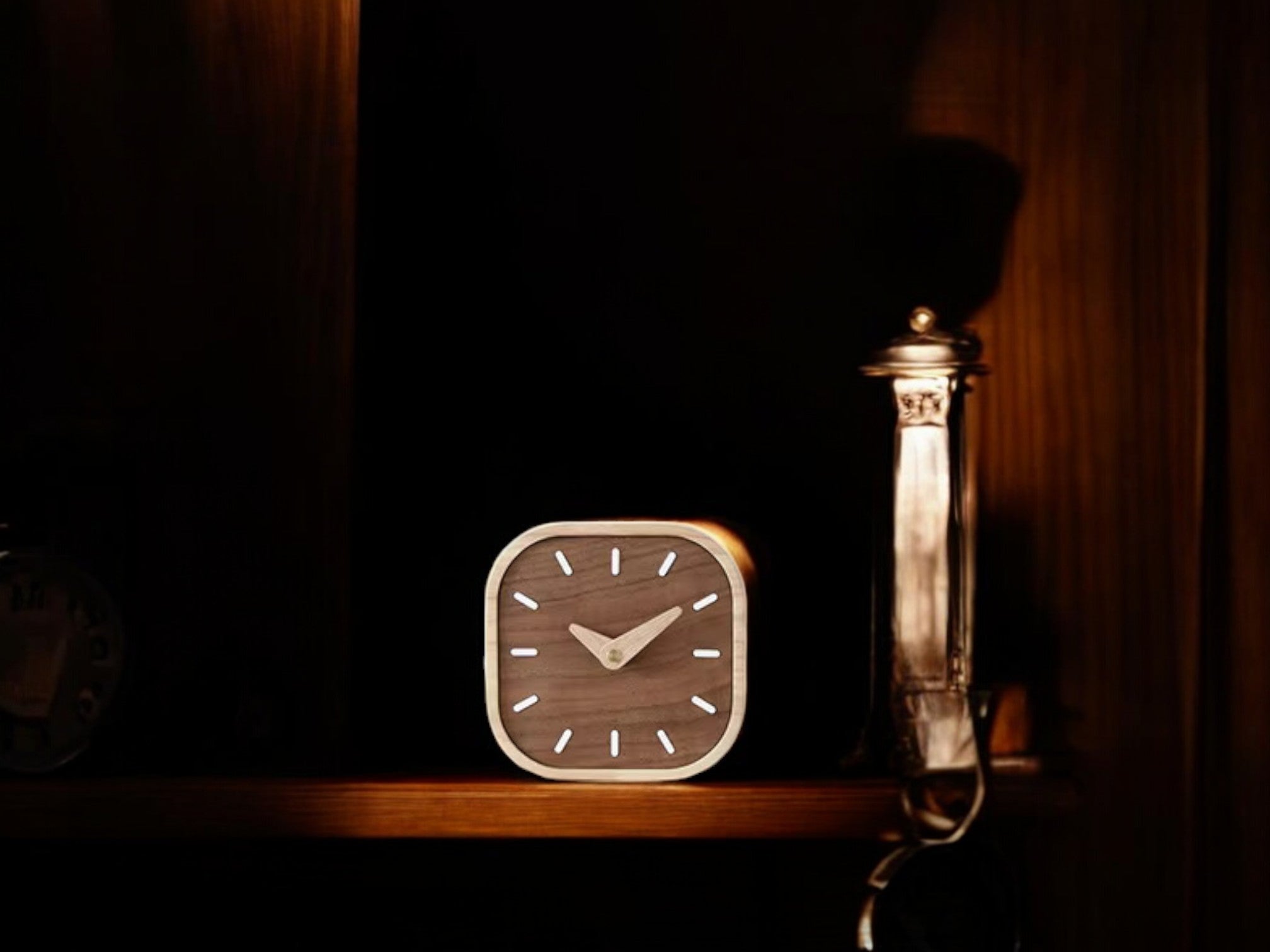 Mini Walnut Wall Clock - Silent & Minimalist