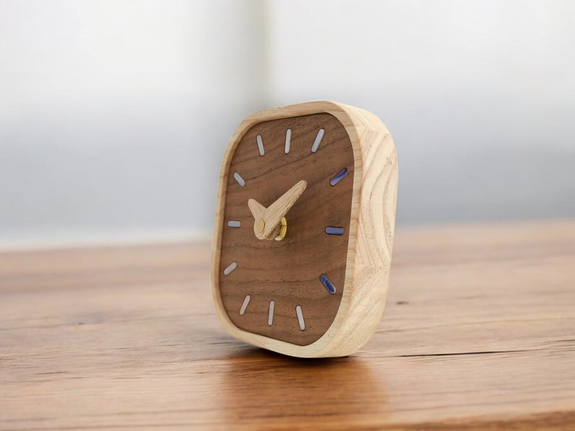 Mini Walnut Wall Clock - Silent & Minimalist