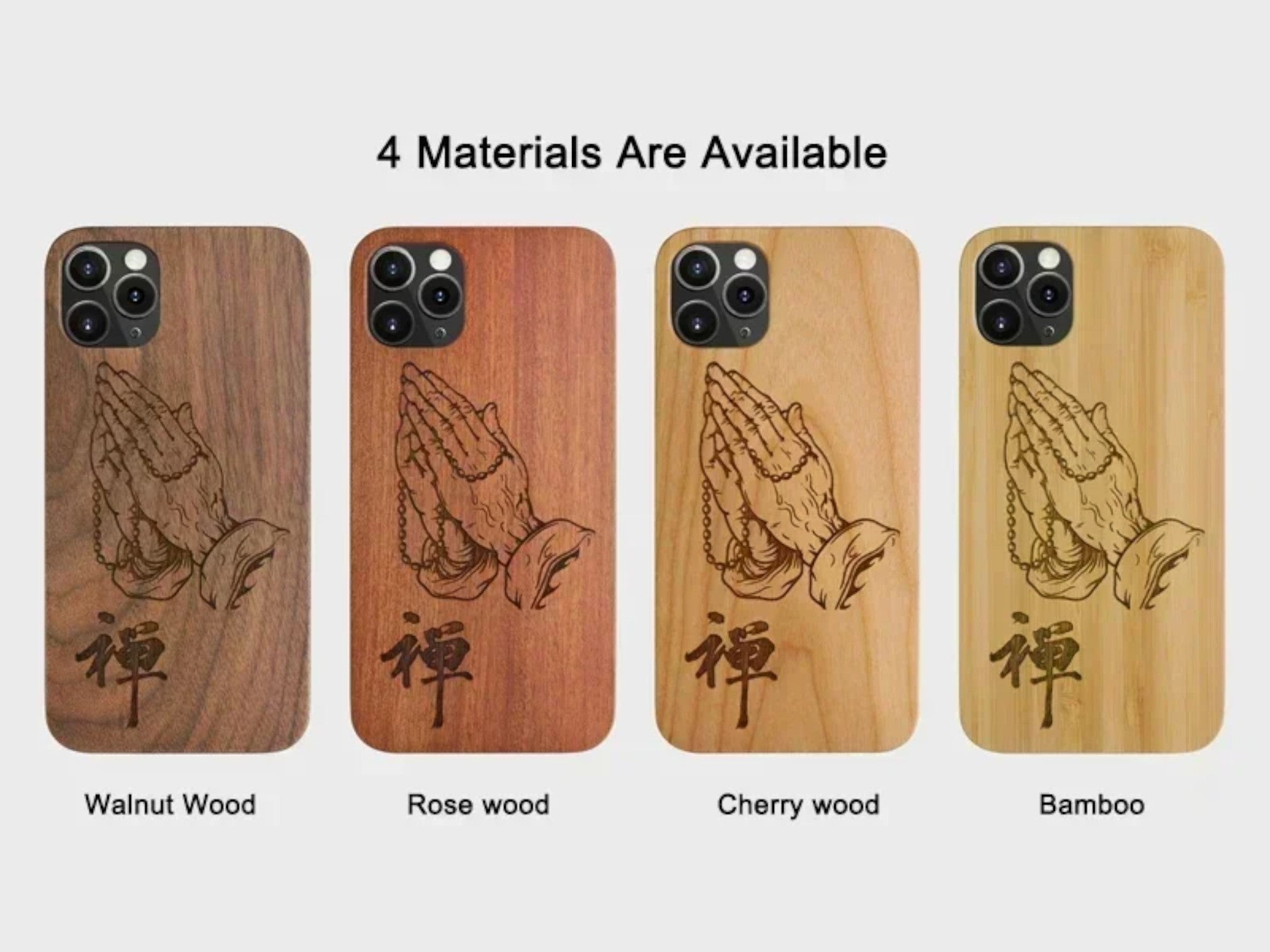 MOKU Personalized Solid Wood Case for iPhone  11 12 13 14 15 16 Pro Max 14 15  [Custom Engraving Included]