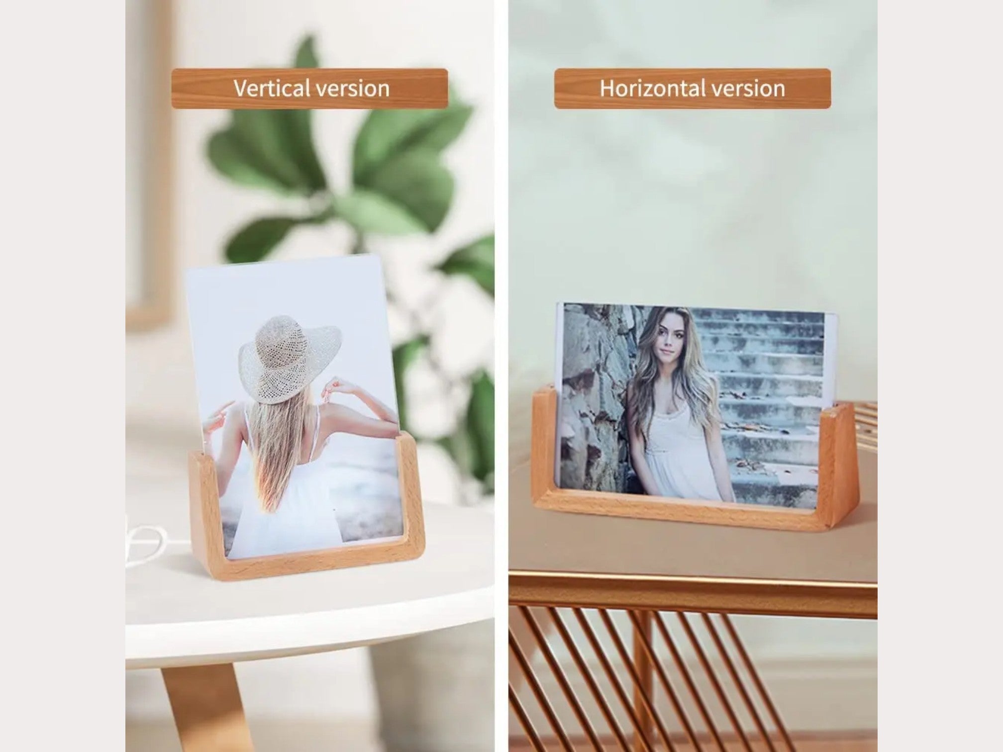 U-Shape Acrylic Wooden Photo Frame Set