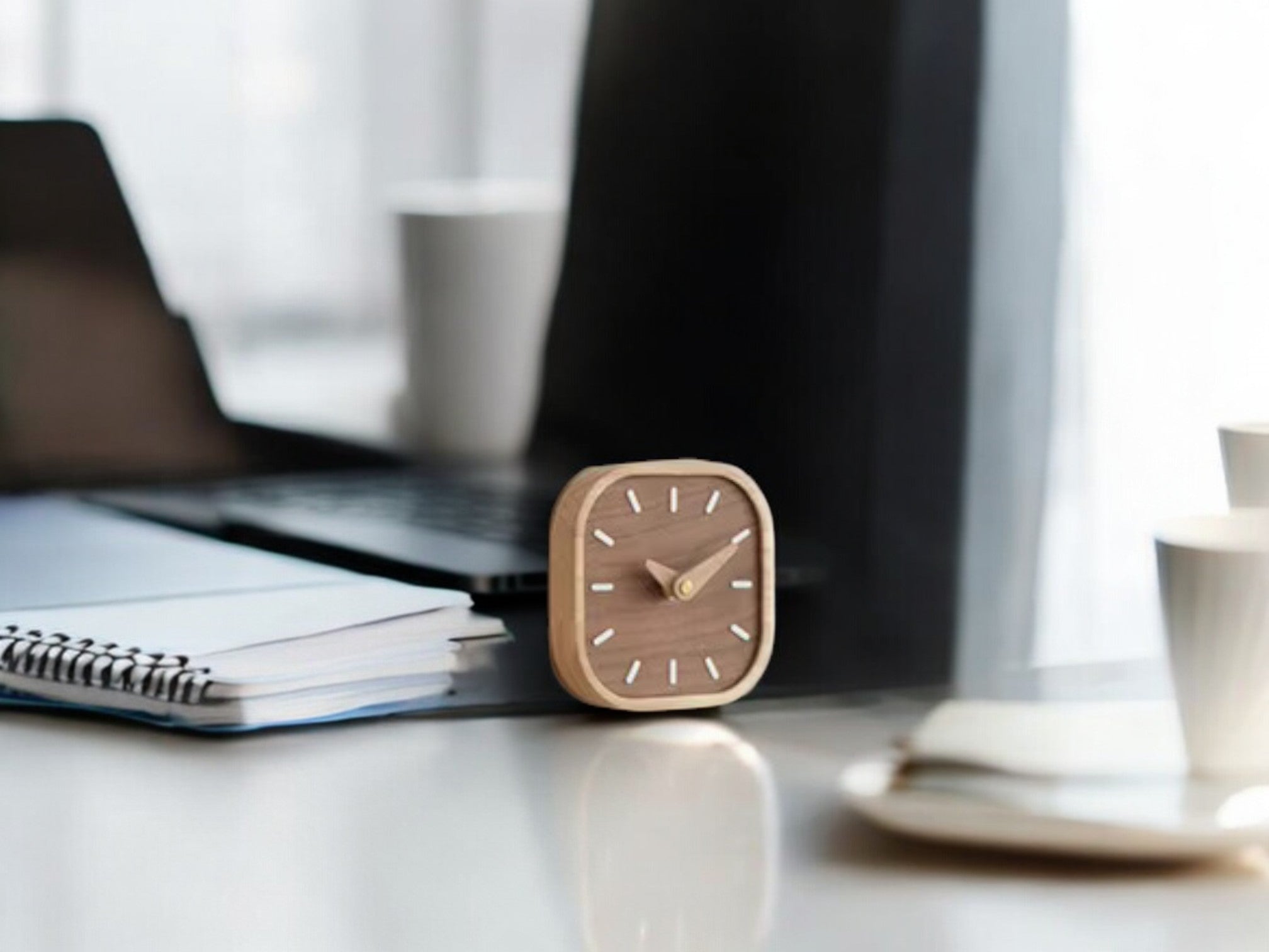 Mini Walnut Wall Clock - Silent & Minimalist