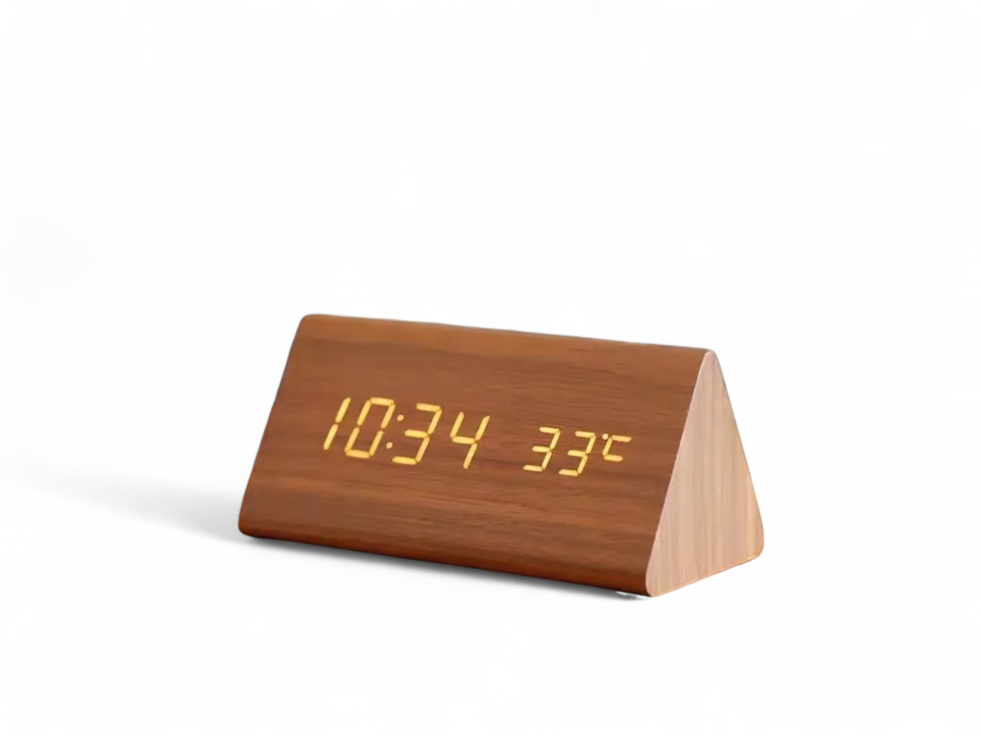 Wooden LED Sound Control Alarm Clock