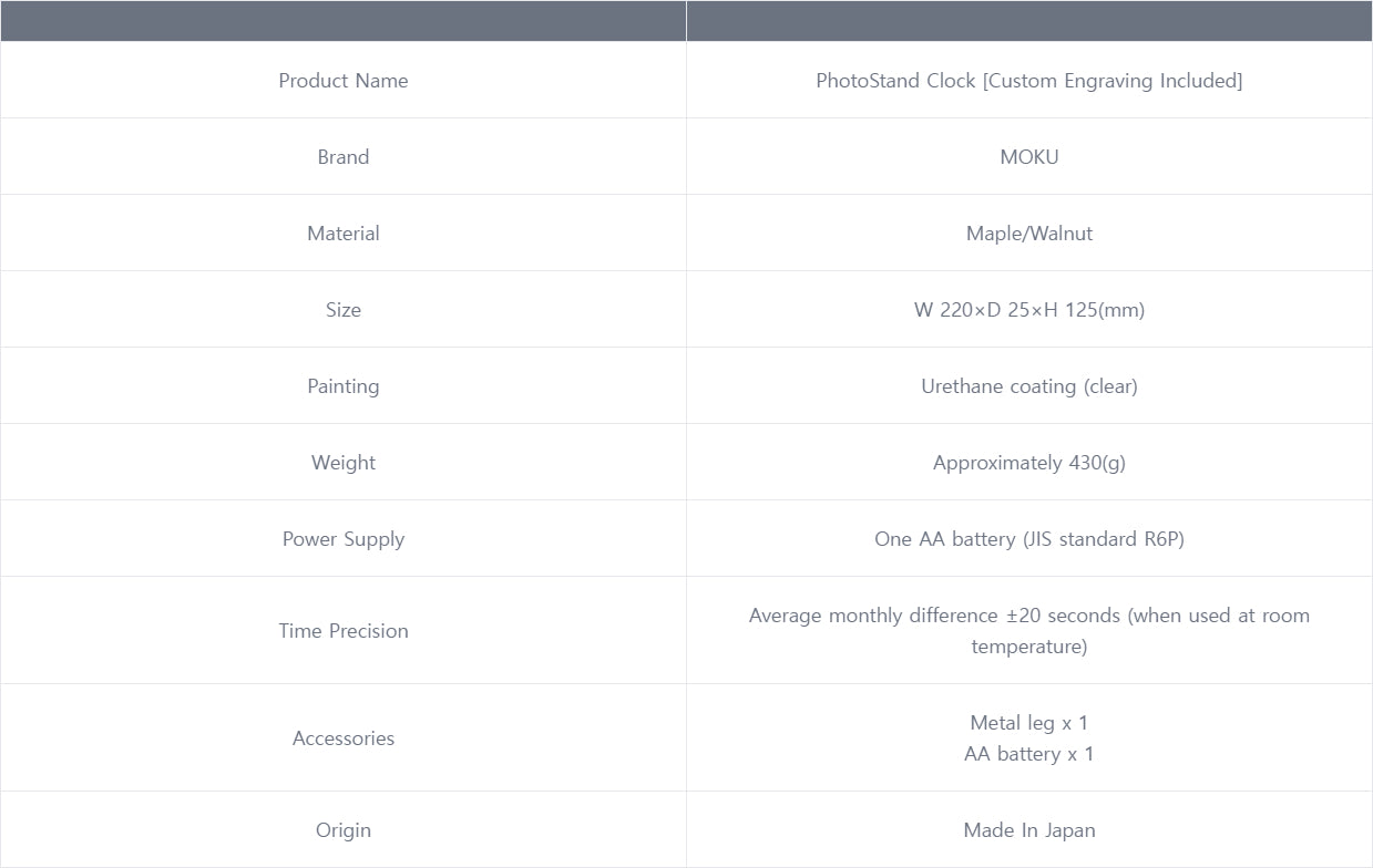 PhotoStand Clock [Custom Engraving Included]