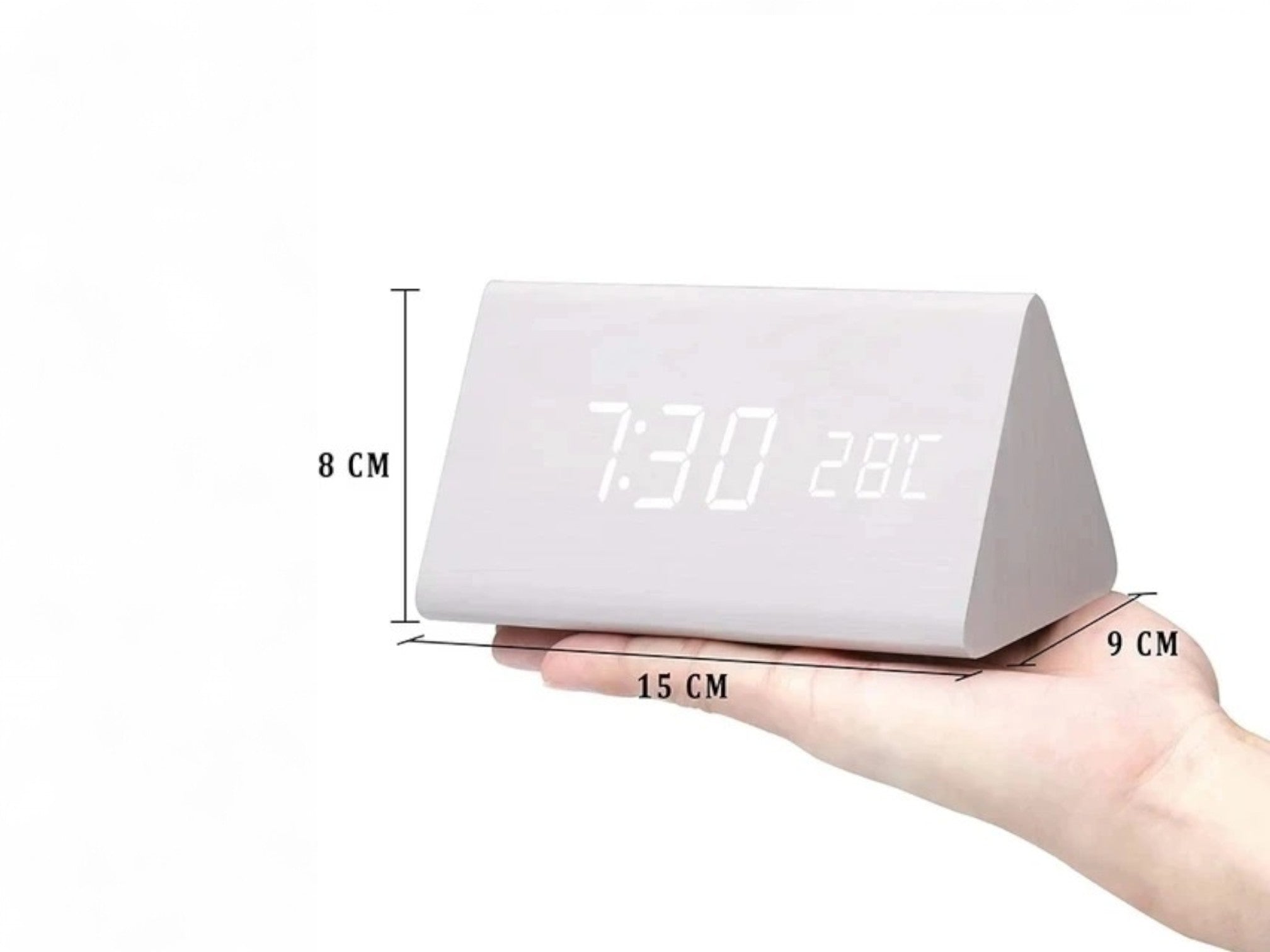 Wooden LED Sound Control Alarm Clock